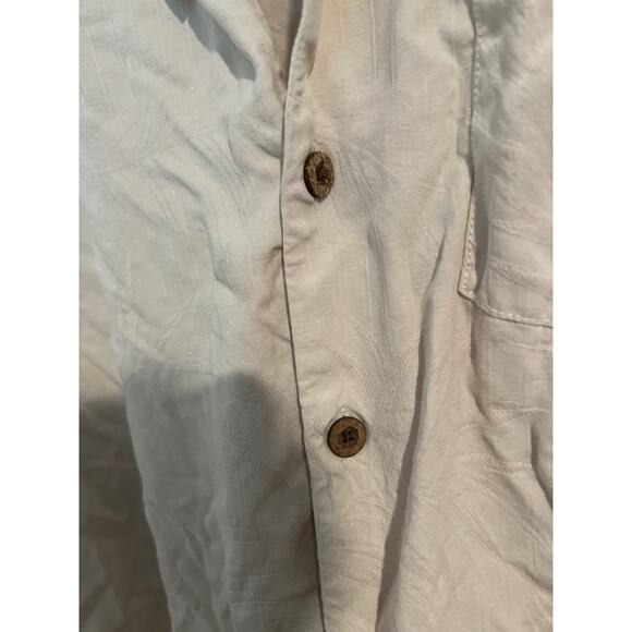 TOMMY BAHAMA button down M 100% silk cream beige - Picture 4 of 5